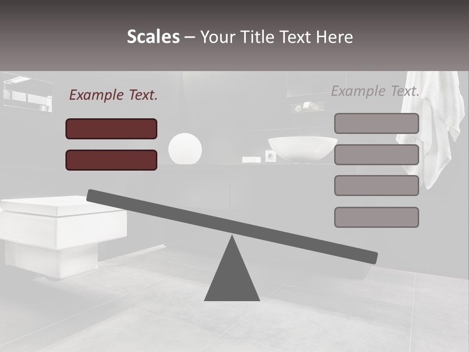 A Black And White Bathroom With A Toilet And Sink PowerPoint Template