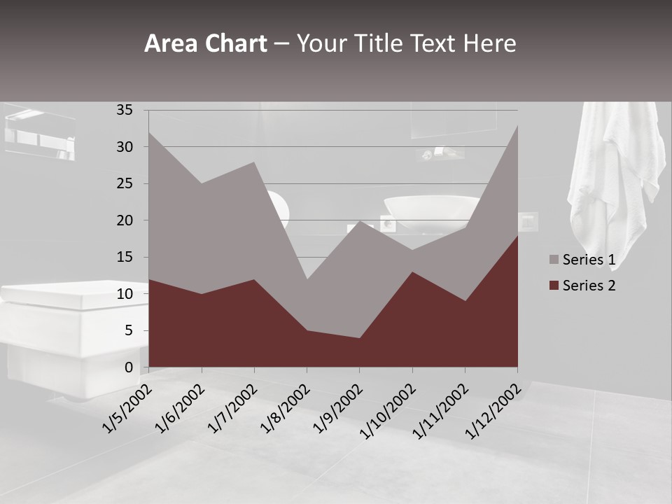 A Black And White Bathroom With A Toilet And Sink PowerPoint Template
