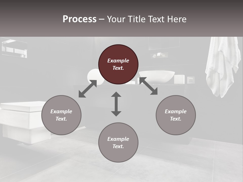 A Black And White Bathroom With A Toilet And Sink PowerPoint Template