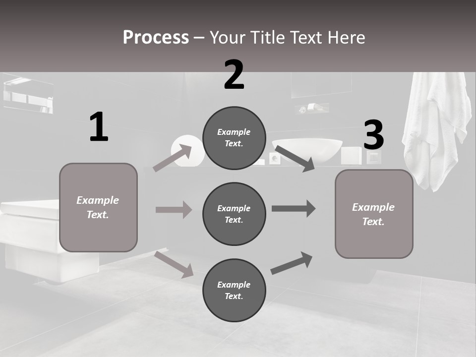 A Black And White Bathroom With A Toilet And Sink PowerPoint Template