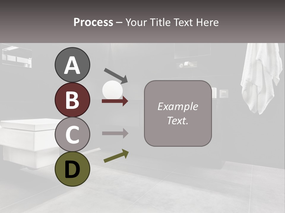 A Black And White Bathroom With A Toilet And Sink PowerPoint Template