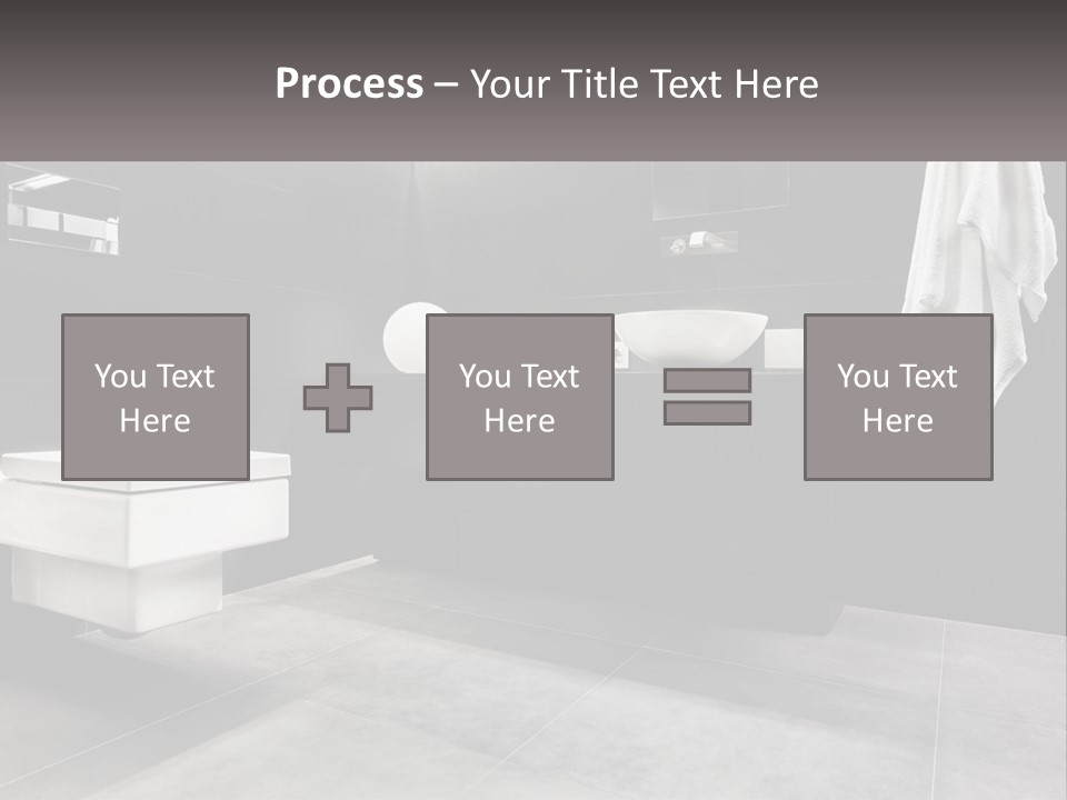 A Black And White Bathroom With A Toilet And Sink PowerPoint Template