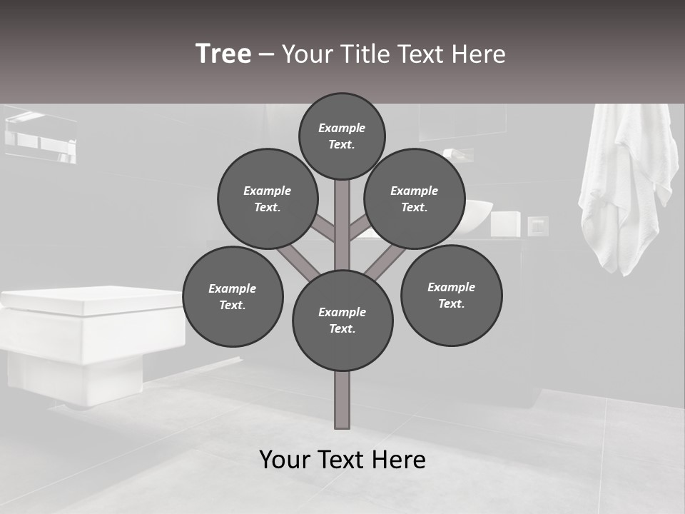 A Black And White Bathroom With A Toilet And Sink PowerPoint Template