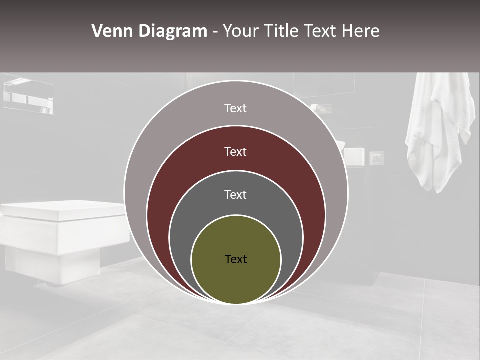 A Black And White Bathroom With A Toilet And Sink PowerPoint Template
