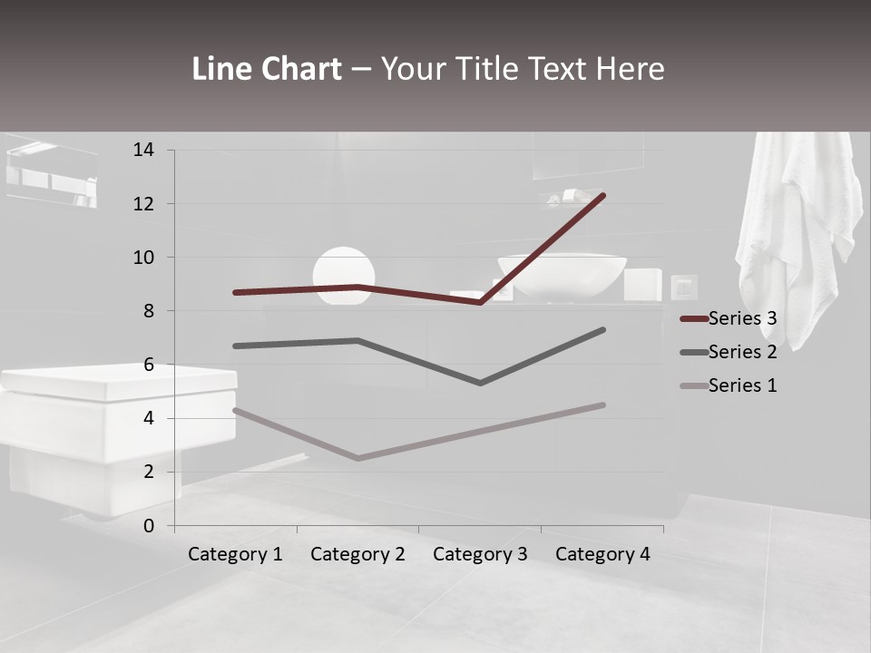 A Black And White Bathroom With A Toilet And Sink PowerPoint Template