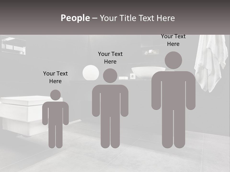 A Black And White Bathroom With A Toilet And Sink PowerPoint Template