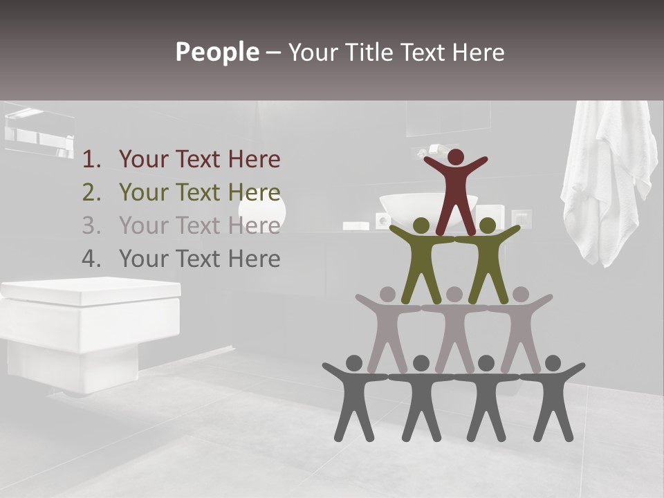 A Black And White Bathroom With A Toilet And Sink PowerPoint Template