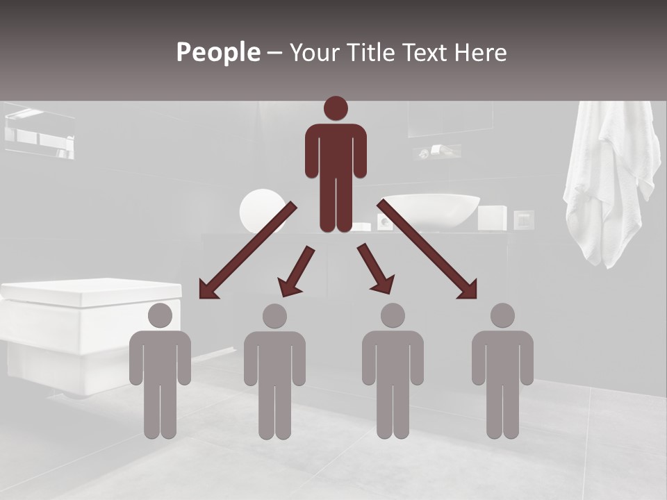 A Black And White Bathroom With A Toilet And Sink PowerPoint Template