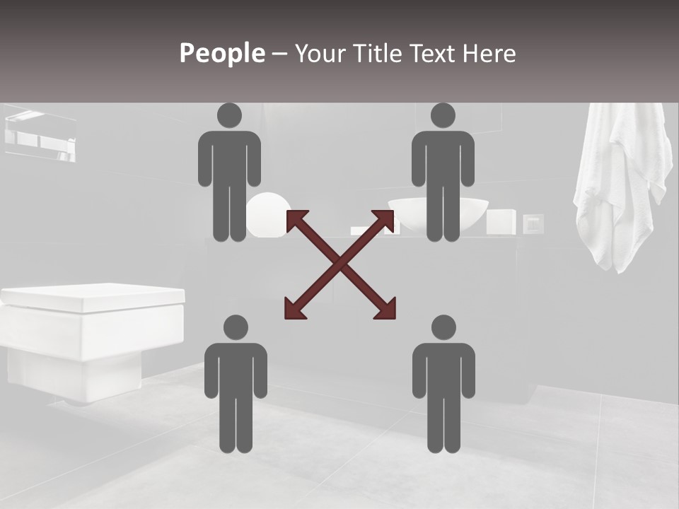 A Black And White Bathroom With A Toilet And Sink PowerPoint Template