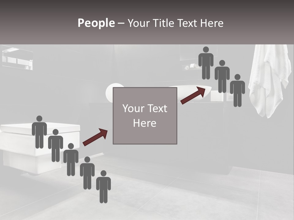 A Black And White Bathroom With A Toilet And Sink PowerPoint Template