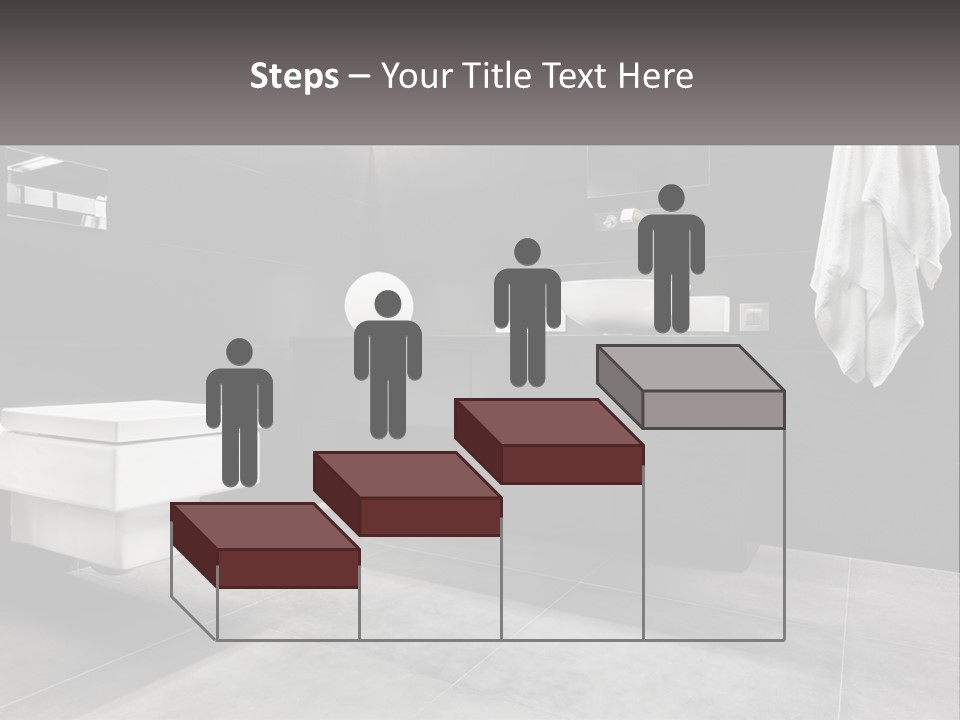 A Black And White Bathroom With A Toilet And Sink PowerPoint Template