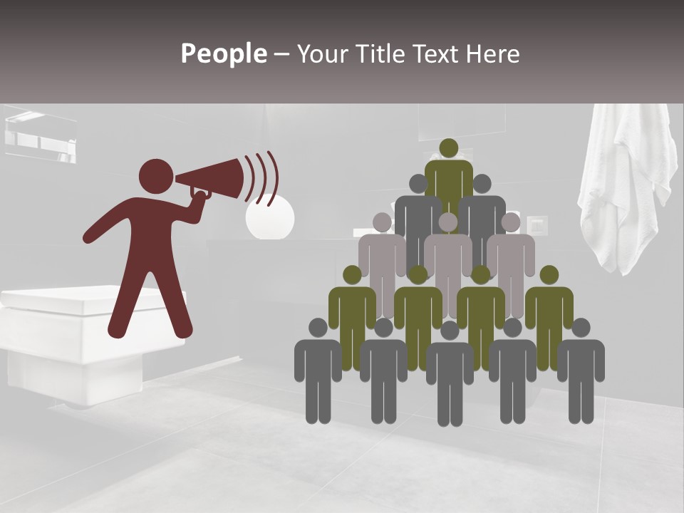 A Black And White Bathroom With A Toilet And Sink PowerPoint Template