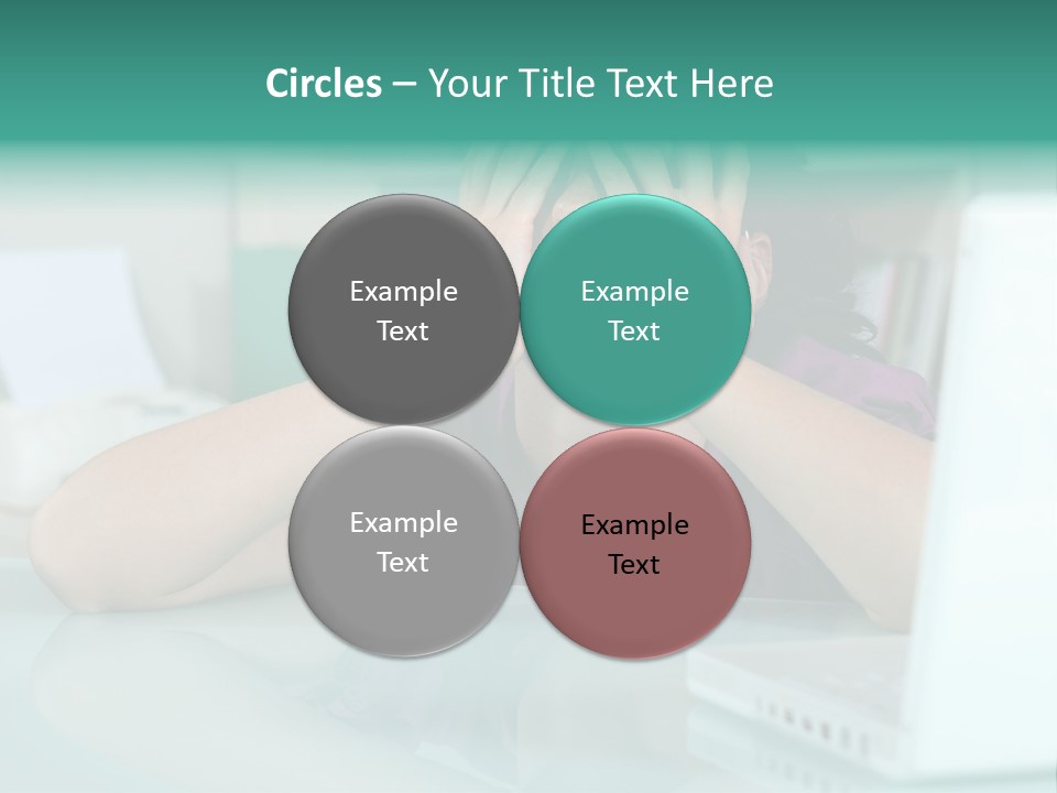 A Woman Covering Her Eyes While Sitting At A Desk PowerPoint Template