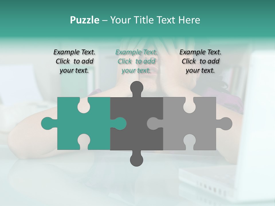 A Woman Covering Her Eyes While Sitting At A Desk PowerPoint Template