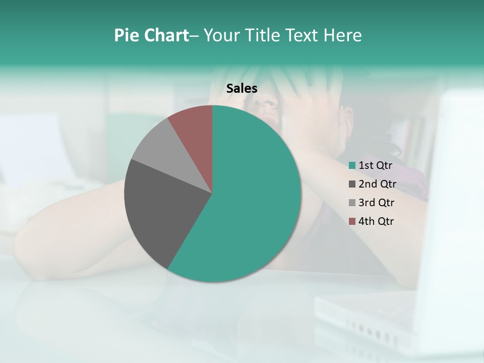 A Woman Covering Her Eyes While Sitting At A Desk PowerPoint Template