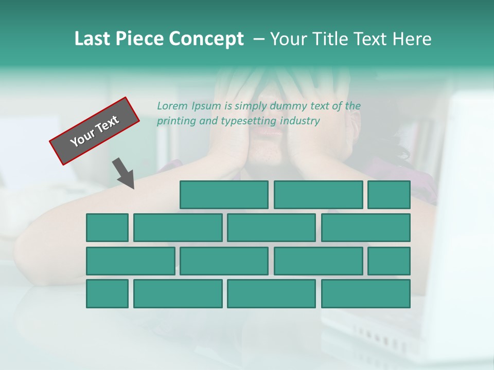 A Woman Covering Her Eyes While Sitting At A Desk PowerPoint Template