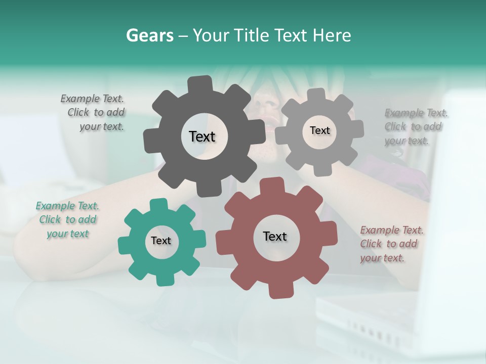 A Woman Covering Her Eyes While Sitting At A Desk PowerPoint Template