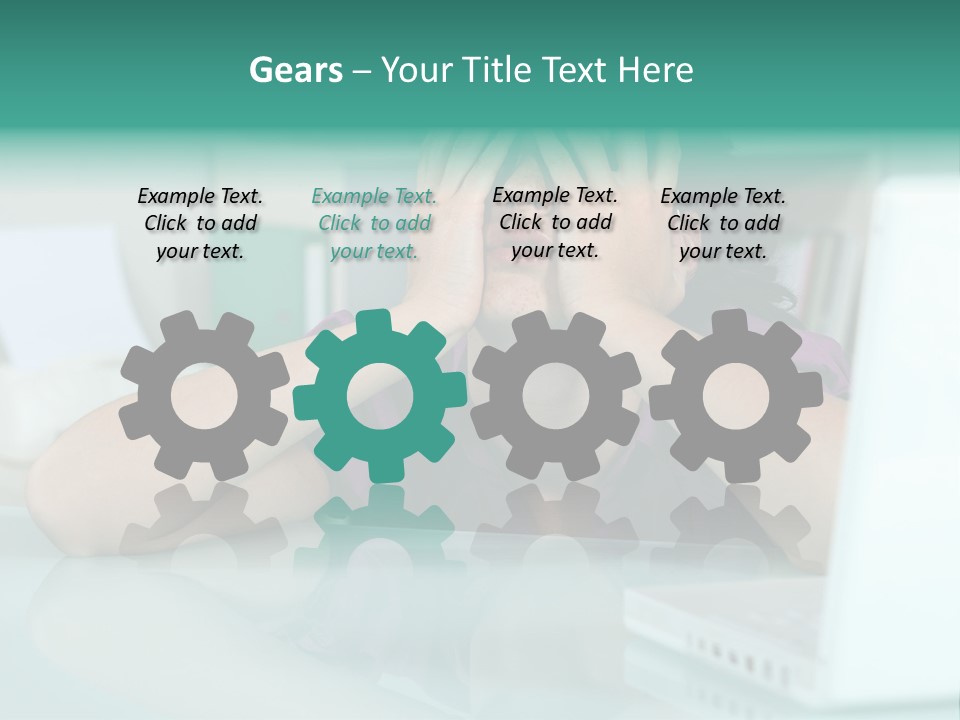 A Woman Covering Her Eyes While Sitting At A Desk PowerPoint Template