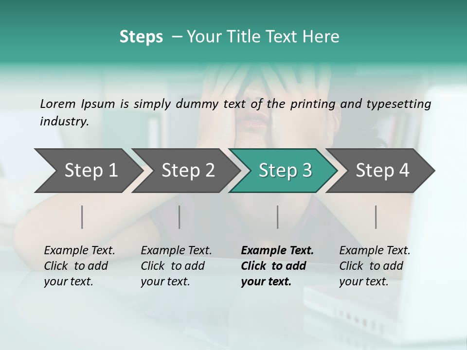 A Woman Covering Her Eyes While Sitting At A Desk PowerPoint Template