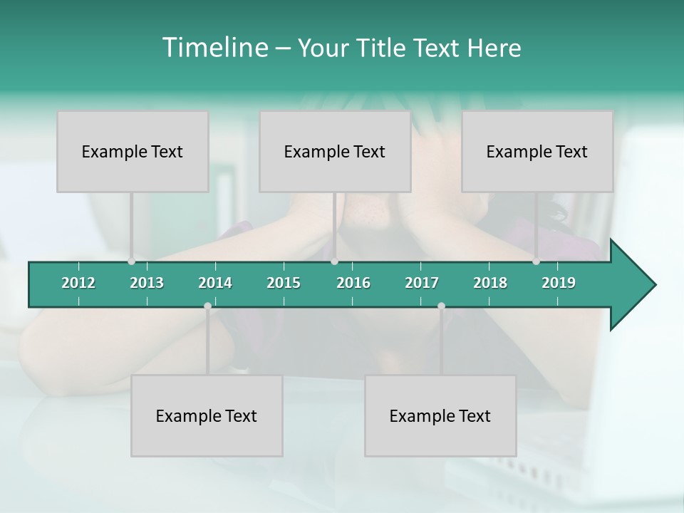 A Woman Covering Her Eyes While Sitting At A Desk PowerPoint Template