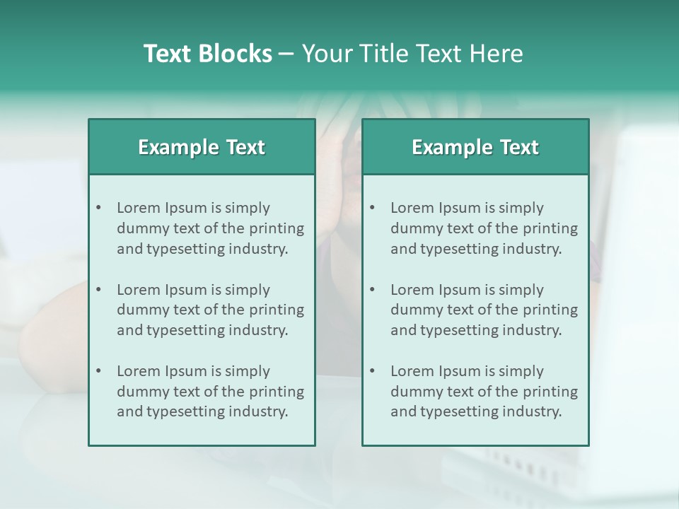 A Woman Covering Her Eyes While Sitting At A Desk PowerPoint Template