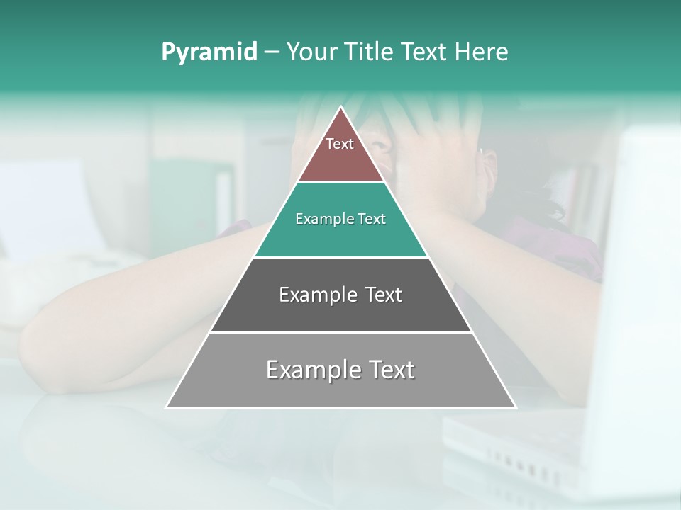 A Woman Covering Her Eyes While Sitting At A Desk PowerPoint Template