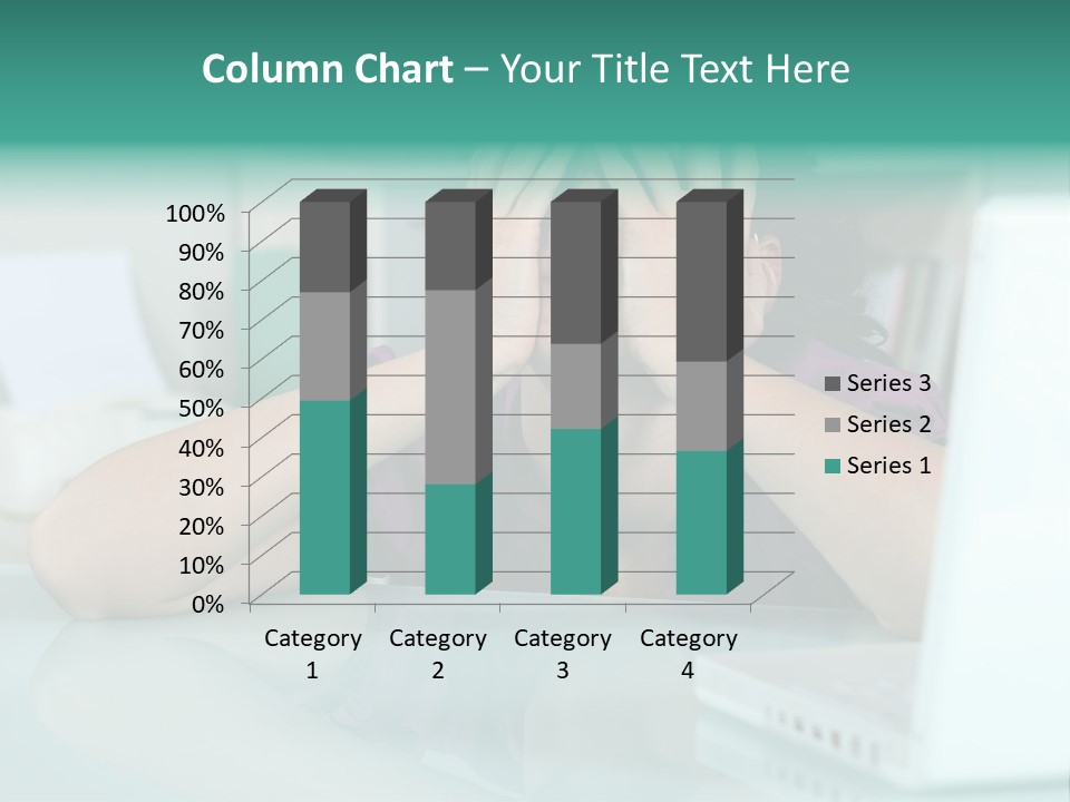 A Woman Covering Her Eyes While Sitting At A Desk PowerPoint Template