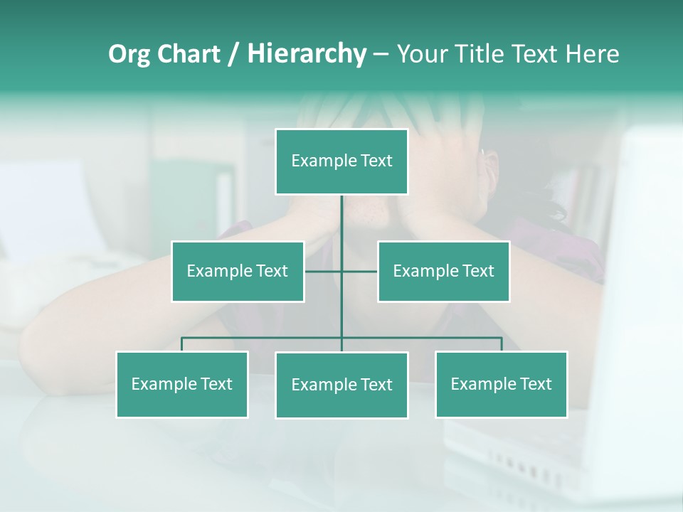 A Woman Covering Her Eyes While Sitting At A Desk PowerPoint Template
