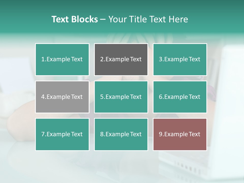 A Woman Covering Her Eyes While Sitting At A Desk PowerPoint Template
