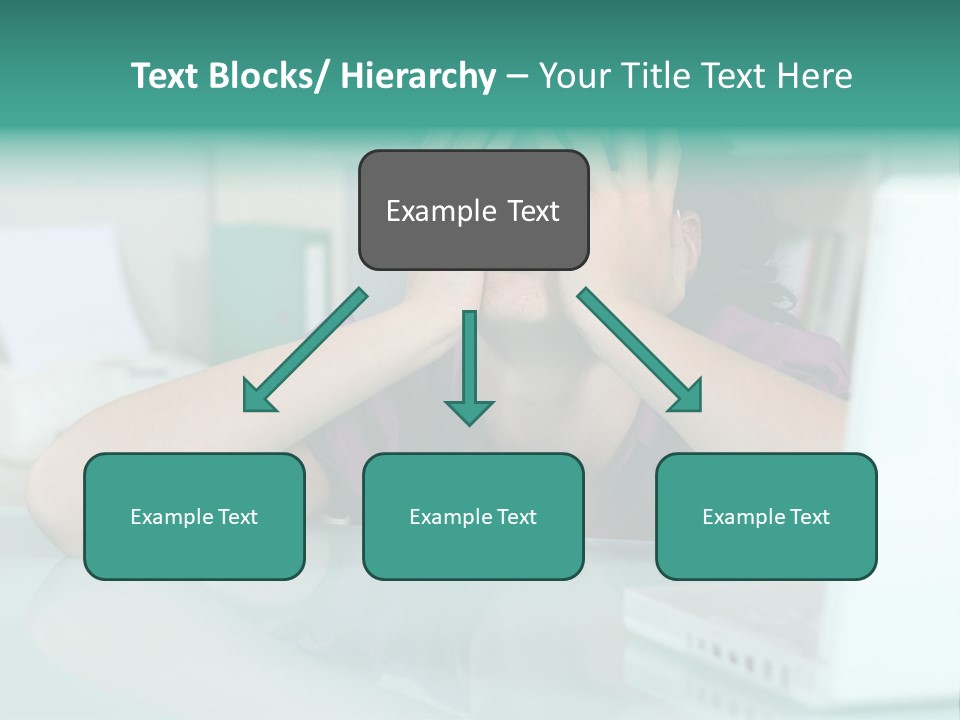 A Woman Covering Her Eyes While Sitting At A Desk PowerPoint Template
