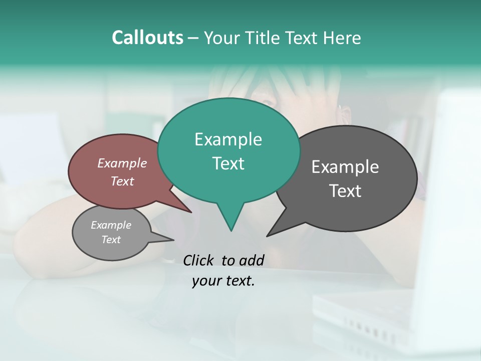 A Woman Covering Her Eyes While Sitting At A Desk PowerPoint Template