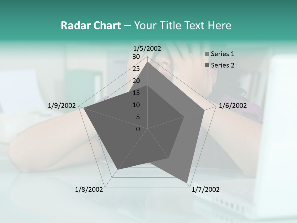 A Woman Covering Her Eyes While Sitting At A Desk PowerPoint Template
