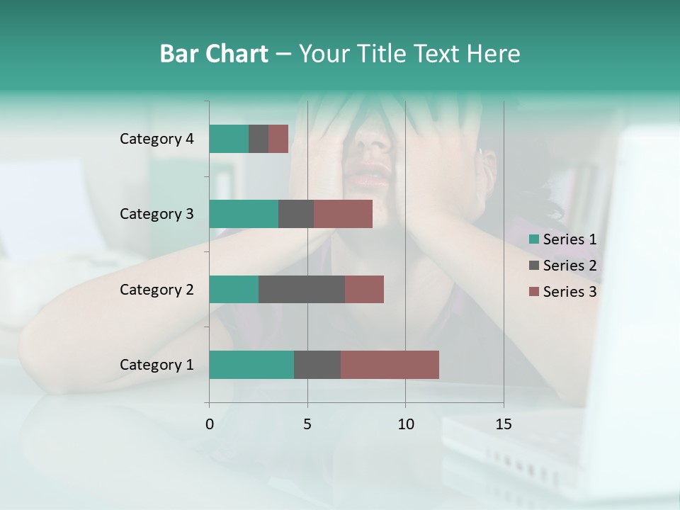 A Woman Covering Her Eyes While Sitting At A Desk PowerPoint Template