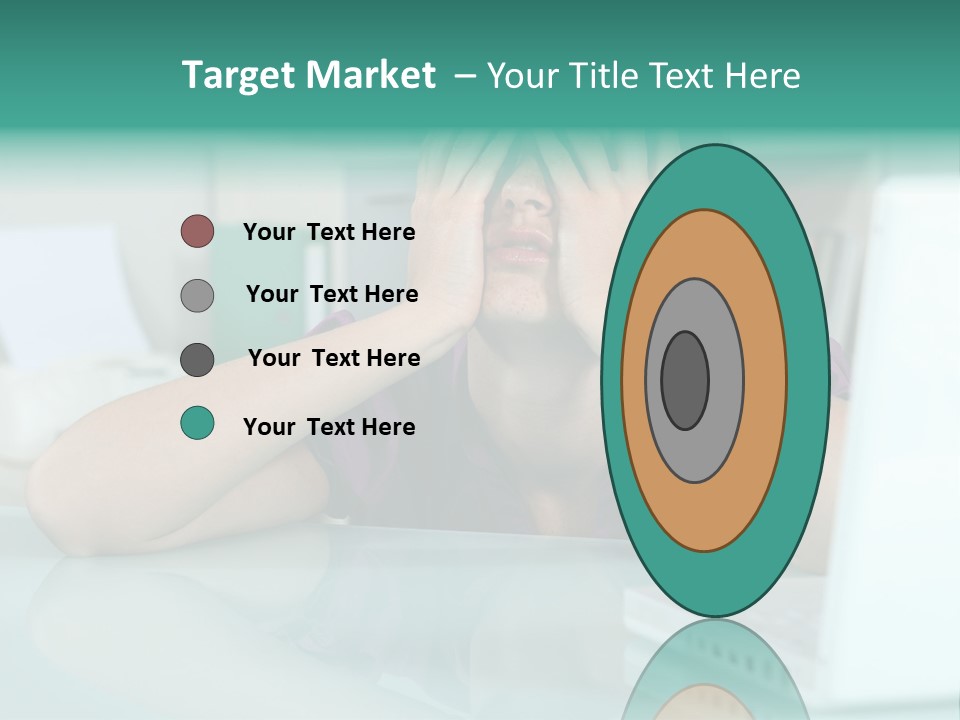 A Woman Covering Her Eyes While Sitting At A Desk PowerPoint Template