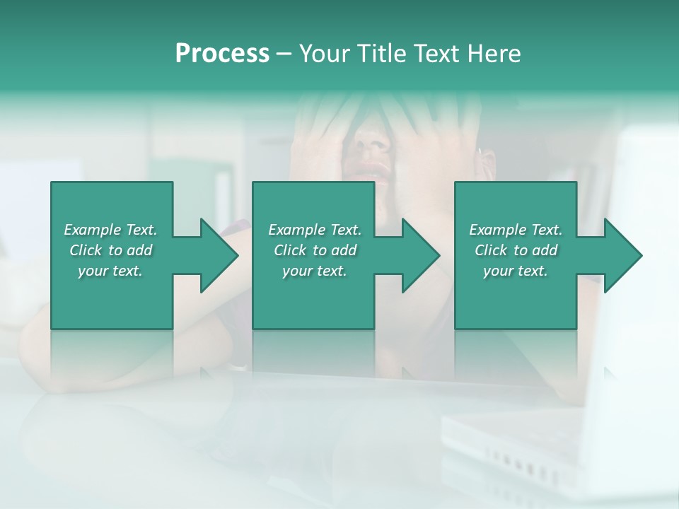 A Woman Covering Her Eyes While Sitting At A Desk PowerPoint Template