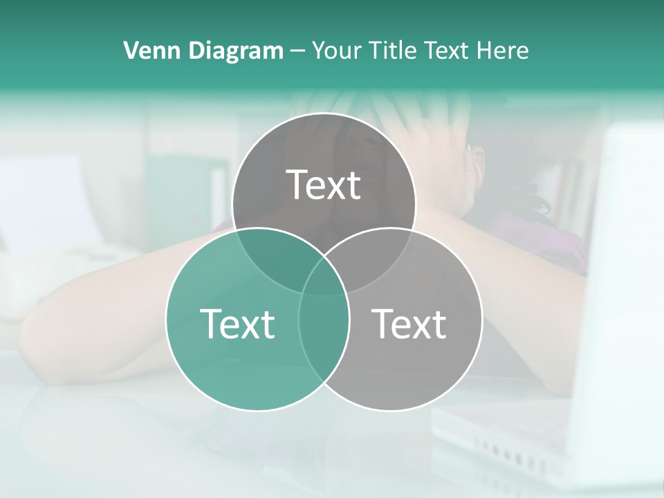 A Woman Covering Her Eyes While Sitting At A Desk PowerPoint Template