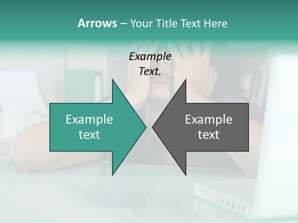 A Woman Covering Her Eyes While Sitting At A Desk PowerPoint Template