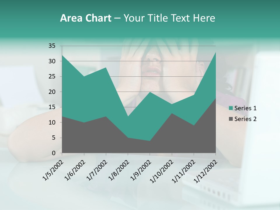 A Woman Covering Her Eyes While Sitting At A Desk PowerPoint Template
