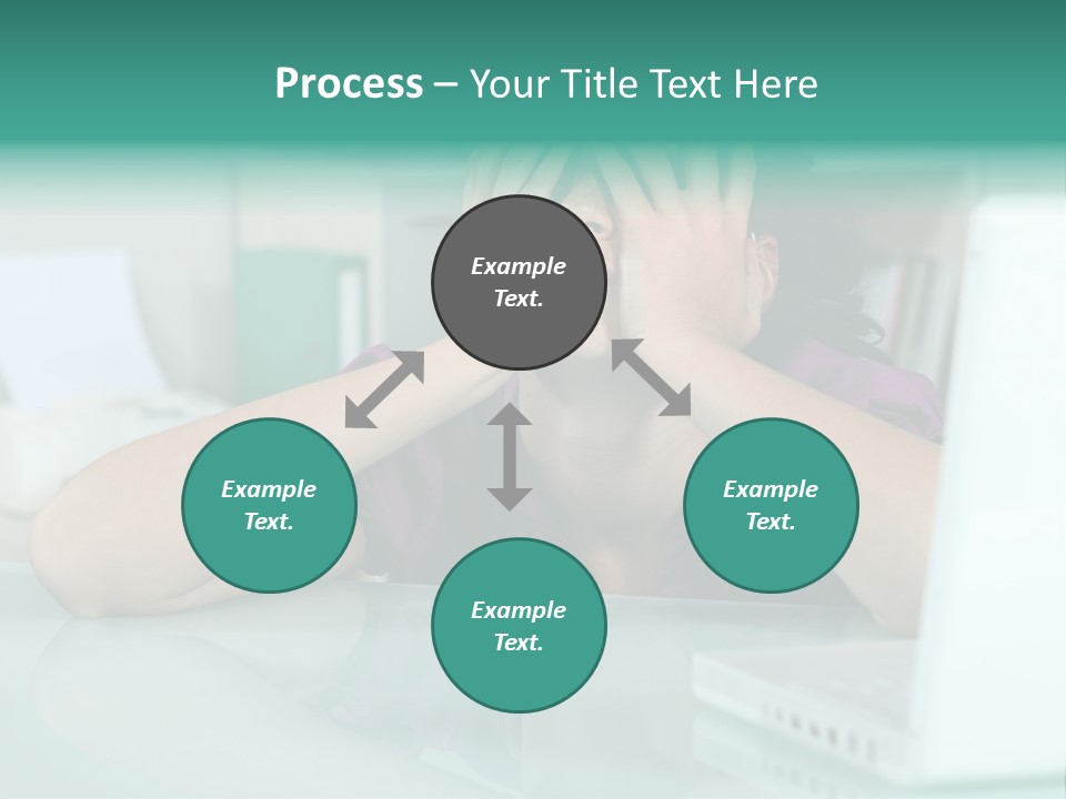 A Woman Covering Her Eyes While Sitting At A Desk PowerPoint Template