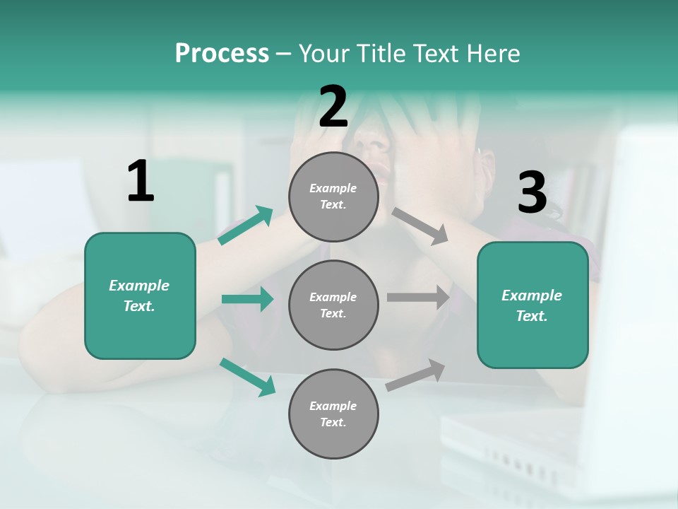 A Woman Covering Her Eyes While Sitting At A Desk PowerPoint Template