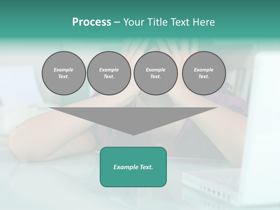 A Woman Covering Her Eyes While Sitting At A Desk PowerPoint Template
