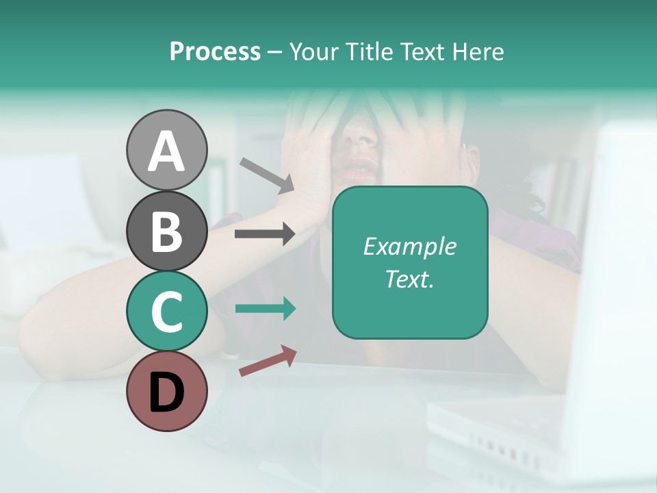 A Woman Covering Her Eyes While Sitting At A Desk PowerPoint Template