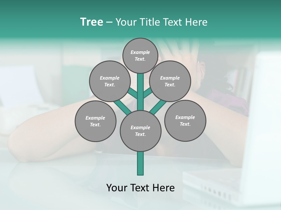 A Woman Covering Her Eyes While Sitting At A Desk PowerPoint Template