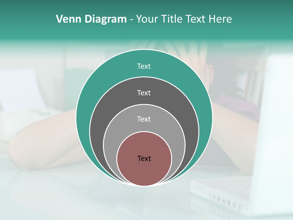 A Woman Covering Her Eyes While Sitting At A Desk PowerPoint Template