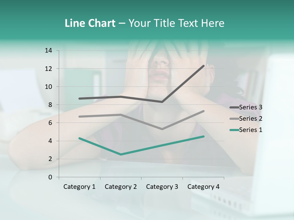 A Woman Covering Her Eyes While Sitting At A Desk PowerPoint Template