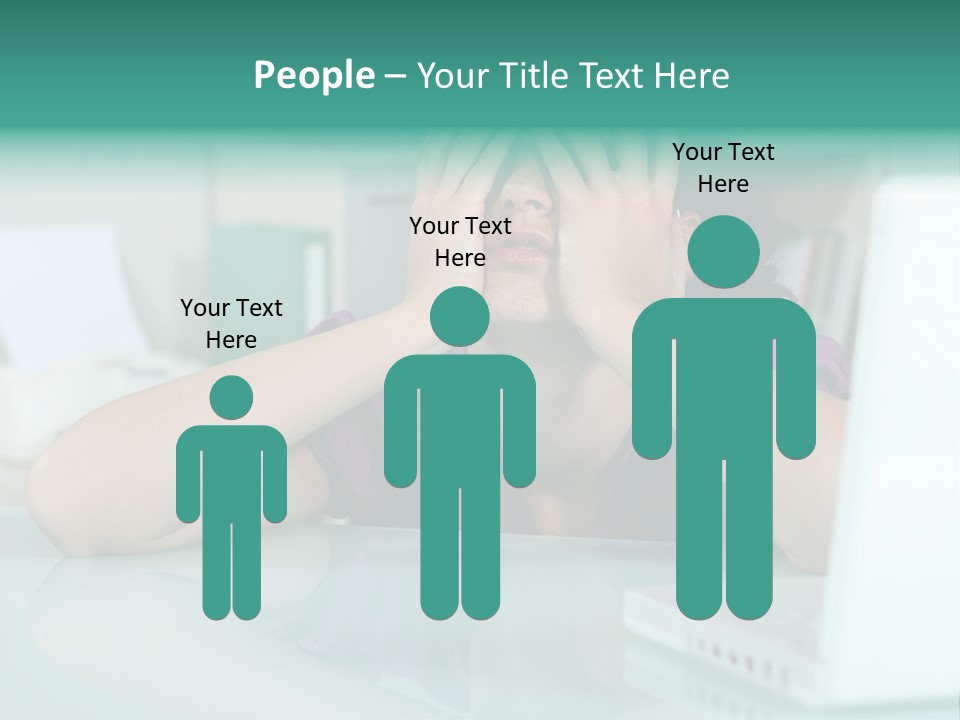 A Woman Covering Her Eyes While Sitting At A Desk PowerPoint Template