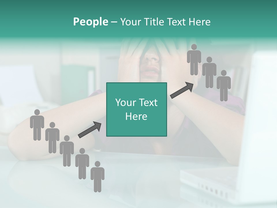 A Woman Covering Her Eyes While Sitting At A Desk PowerPoint Template