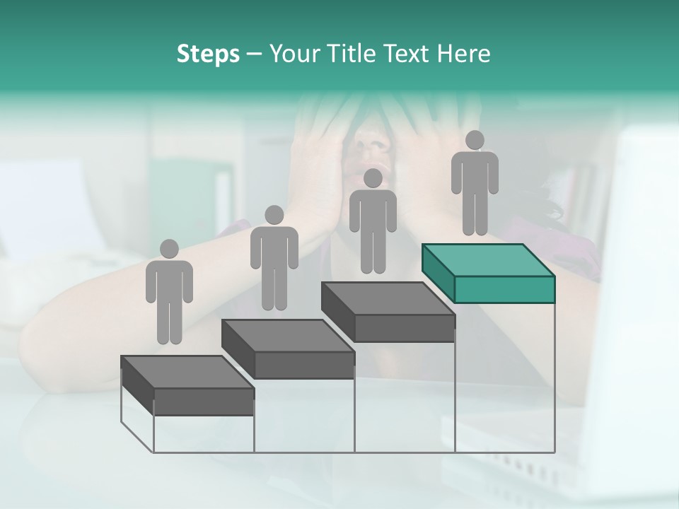 A Woman Covering Her Eyes While Sitting At A Desk PowerPoint Template