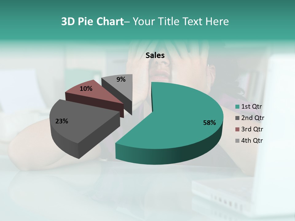 A Woman Covering Her Eyes While Sitting At A Desk PowerPoint Template