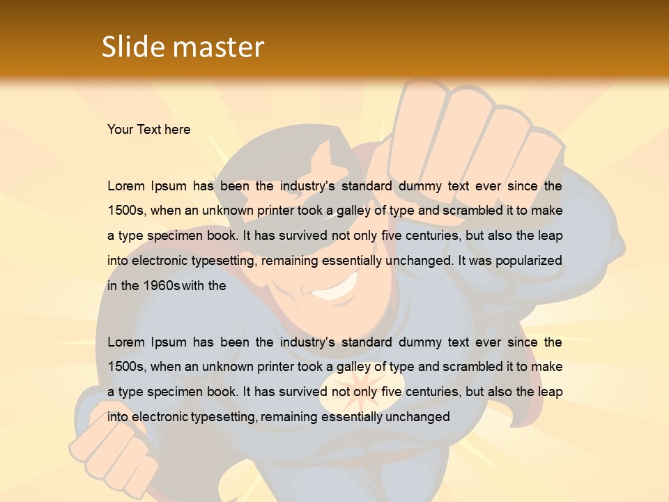 A Man In A Blue Superman Costume Is Flying Through The Air PowerPoint Template